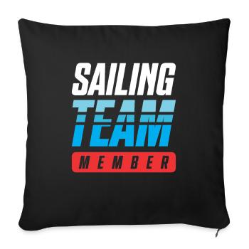 Équipe de voile - Housse de coussin décorative 45 x 45 cm - noir - Devant