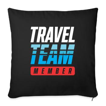 Travel Team - Sofakissenbezug 45 x 45 cm - Schwarz - Vorne