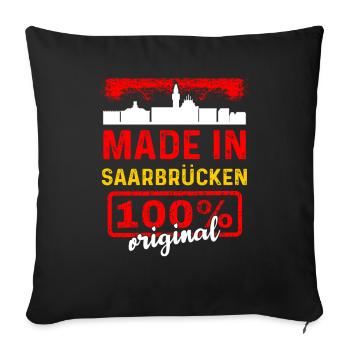 Sarrebruck - Housse de coussin décorative 45 x 45 cm - noir - Devant