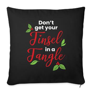 Ne mettez pas votre guirlande dans un enchevêtrement - Housse de coussin décorative 45 x 45 cm - noir - Devant