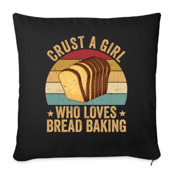 Funny bread baker - Sofa pillowcase 17,3'' x 17,3'' (45 x 45 cm) - black - Front