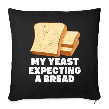Lustiger Brotbacken-Bäcker - Sofakissenbezug 45 x 45 cm - Schwarz - Vorne