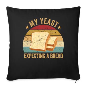 Lustiger Brotbacken-Bäcker - Sofakissenbezug 45 x 45 cm - Schwarz - Vorne
