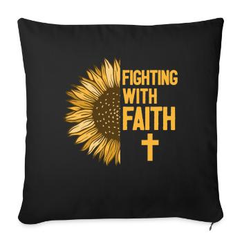 Sensibilisation au cancer de la vessie Tournesol - Housse de coussin décorative 45 x 45 cm - noir - Devant
