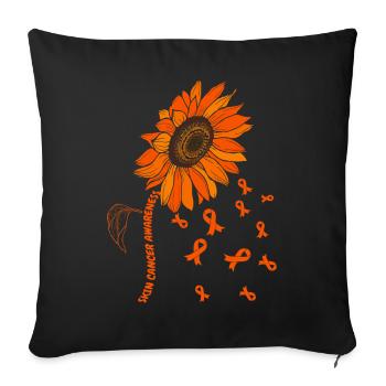 Skin Cancer Awareness Sunflower - Sofa pillowcase 17,3'' x 17,3'' (45 x 45 cm) - black - Front