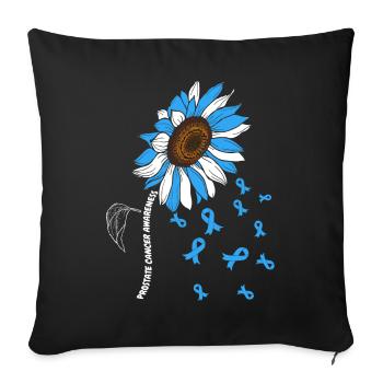Prostate Cancer Awareness Sunflower - Sofa pillowcase 17,3'' x 17,3'' (45 x 45 cm) - black - Front