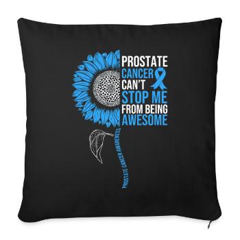 Prostate Cancer Awareness Sunflower - Sofa pillowcase 17,3'' x 17,3'' (45 x 45 cm) - black - Front