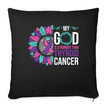Thyriode Cancer Awareness Tournesol - Housse de coussin décorative 45 x 45 cm - noir - Devant
