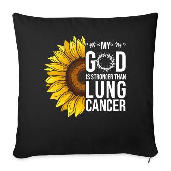 Lung Cancer Awareness Sunflower - Sofa pillowcase 17,3'' x 17,3'' (45 x 45 cm) - black - Front