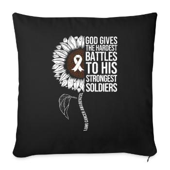 Lung Cancer Awareness Sunflower - Sofa pillowcase 17,3'' x 17,3'' (45 x 45 cm) - black - Front
