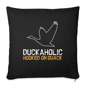 Duckaholic Duck Duck Bird - Sofa pillowcase 17,3'' x 17,3'' (45 x 45 cm) - black - Front