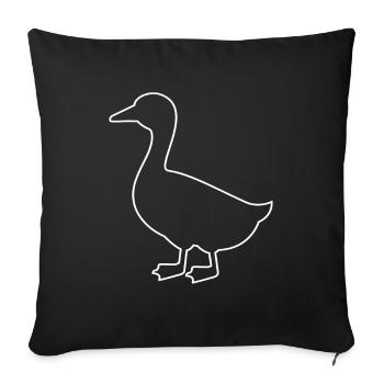 Silhouette de canard Canard Oiseau - Housse de coussin décorative 45 x 45 cm - noir - Devant