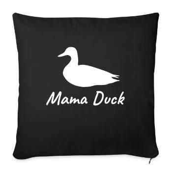 Maman Canard Canard Canard Oiseau - Housse de coussin décorative 45 x 45 cm - noir - Devant
