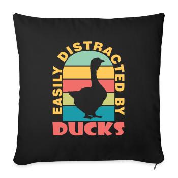 Easily Distracted By Ducks Ducks Bird - Sofa pillowcase 17,3'' x 17,3'' (45 x 45 cm) - black - Front