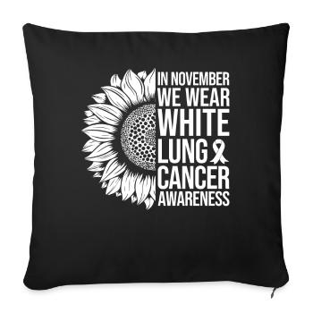 Lung Cancer Awareness Sunflower - Sofa pillowcase 17,3'' x 17,3'' (45 x 45 cm) - black - Front
