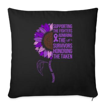 Überdosis Awareness Sonnenblume - Sofakissenbezug 45 x 45 cm - Schwarz - Vorne