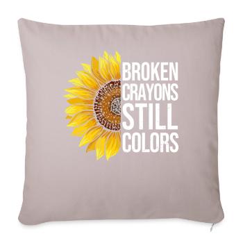 Sonnenblume zur Förderung der psychischen Gesundhe - Sofakissenbezug 45 x 45 cm - helles Taupe - Vorne