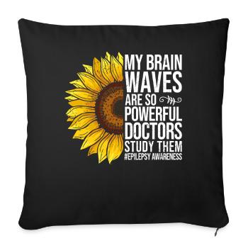 Epilepsy Awareness Sunflower - Sofa pillowcase 17,3'' x 17,3'' (45 x 45 cm) - black - Front