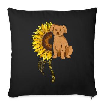 Rescue Dog Squadron Sunflower - Sofa pillowcase 17,3'' x 17,3'' (45 x 45 cm) - black - Front