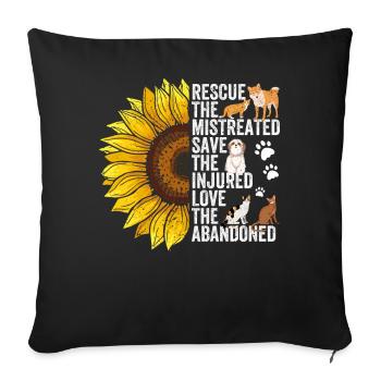Escadron de chiens de sauvetage Tournesol - Housse de coussin décorative 45 x 45 cm - noir - Devant