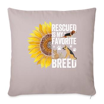 Tournesol de sauvetage d’animaux - Housse de coussin décorative 45 x 45 cm - taupe clair - Devant