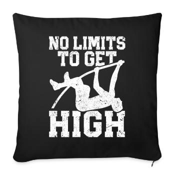 Saut à la perche amusant Saut à la perche - Housse de coussin décorative 45 x 45 cm - noir - Devant