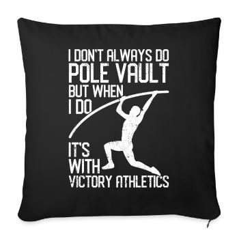 Saut à la perche amusant Saut à la perche - Housse de coussin décorative 45 x 45 cm - noir - Devant