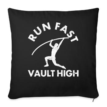 Saut à la perche amusant Saut à la perche - Housse de coussin décorative 45 x 45 cm - noir - Devant