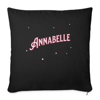 Prénom Annabelle personnalisé - Housse de coussin décorative 45 x 45 cm - noir - Devant