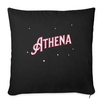 Prénom Athéna personnalisé - Housse de coussin décorative 45 x 45 cm - noir - Devant