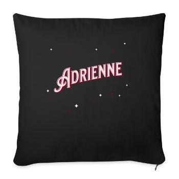 Prénom Adrienne personnalisé - Housse de coussin décorative 45 x 45 cm - noir - Devant