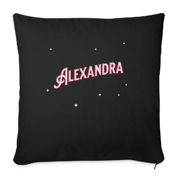 Alexandra name personalized - Sofa pillowcase 17,3'' x 17,3'' (45 x 45 cm) - black - Front
