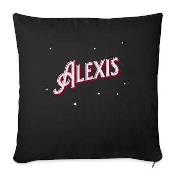 Alexis name personalized - Sofa pillowcase 17,3'' x 17,3'' (45 x 45 cm) - black - Front
