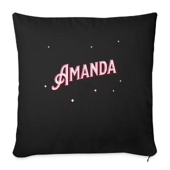 Amanda Namen personalisiert - Sofakissenbezug 45 x 45 cm - Schwarz - Vorne