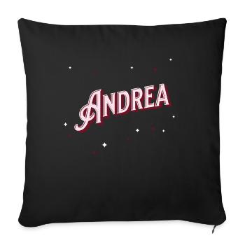 Andrea Namen personalisiert - Sofakissenbezug 45 x 45 cm - Schwarz - Vorne