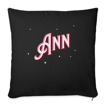Ann name personalized - Sofa pillowcase 17,3'' x 17,3'' (45 x 45 cm) - black - Front