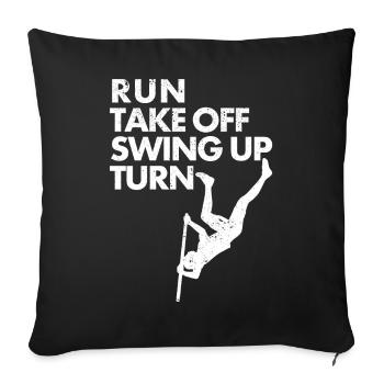 Saut à la perche amusant Saut à la perche - Housse de coussin décorative 45 x 45 cm - noir - Devant