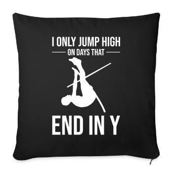 Saut à la perche amusant Saut à la perche - Housse de coussin décorative 45 x 45 cm - noir - Devant