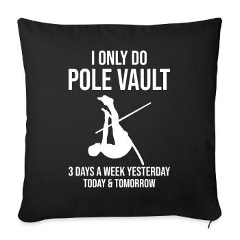 Saut à la perche amusant Saut à la perche - Housse de coussin décorative 45 x 45 cm - noir - Devant