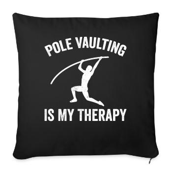 Saut à la perche amusant Saut à la perche - Housse de coussin décorative 45 x 45 cm - noir - Devant