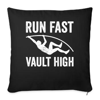 Fun Pole Vault Pole Vault - Sofa pillowcase 17,3'' x 17,3'' (45 x 45 cm) - black - Front