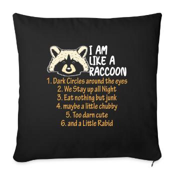 Raccoon Definition Rodent Pandas Possum - Sofa pillowcase 17,3'' x 17,3'' (45 x 45 cm) - black - Front