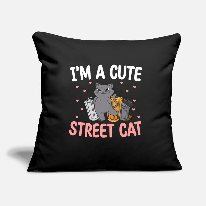 Mignon chat de rue Multon chatte chatte Housse de coussin décorative 45 x 45 cm