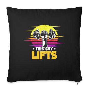 Cet homme balance le coucher de soleil rétro de Kettbell - Housse de coussin décorative 45 x 45 cm - noir - Devant