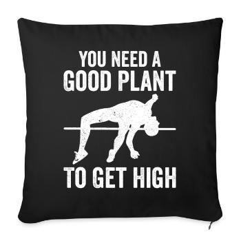 Fun pole vault - Sofa pillowcase 17,3'' x 17,3'' (45 x 45 cm) - black - Front
