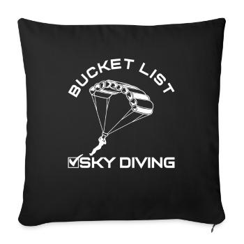 Bucket List Parachute de parachutisme - Housse de coussin décorative 45 x 45 cm - noir - Devant