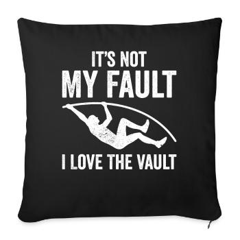 Saut à la perche amusant - Housse de coussin décorative 45 x 45 cm - noir - Devant