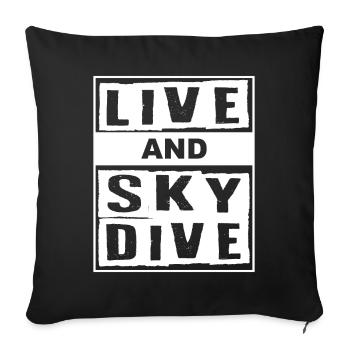 Parachute en direct et parachute - Housse de coussin décorative 45 x 45 cm - noir - Devant