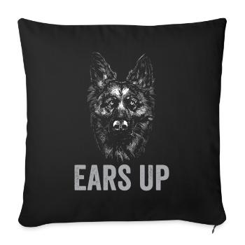 Chien policier policier - Housse de coussin décorative 45 x 45 cm - noir - Devant