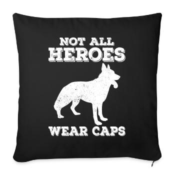 Policier Chien policier - Housse de coussin décorative 45 x 45 cm - noir - Devant
